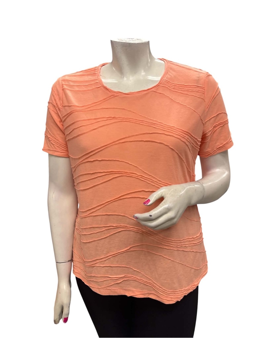 Iyla Women’s Coral Textured Short Sleeve Top Size XL